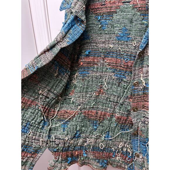Monterey by Koret Sweater, Funky Boho Cardigan, Weaved Beach Wear, Women's L - Picture 6 of 6